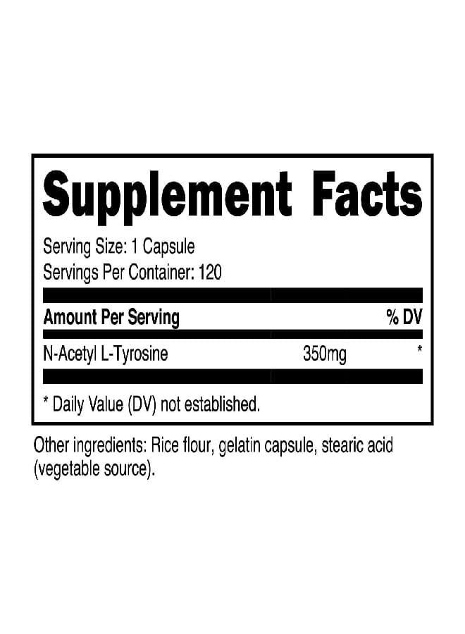 Primal N-Acetyl L-Tyrosine Capsules (120 Servings, 350mg Per Serving) (NALT) - Gluten Free, Non-GMO Amino Acid Supplement - Image 2