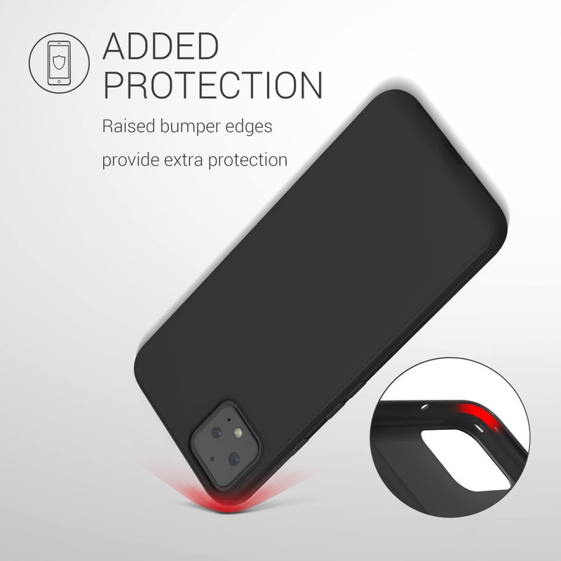 kwmobile Case Compatible with Google Pixel 4 Case - Soft Slim Protective TPU Silicone Cover - Black Matte - Image 5