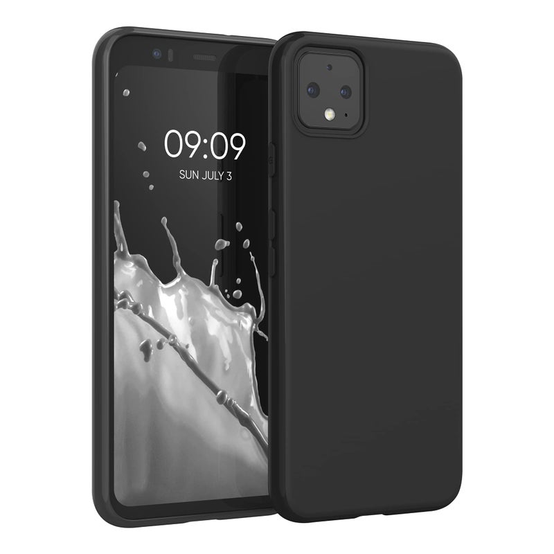 kwmobile Case Compatible with Google Pixel 4 Case - Soft Slim Protective TPU Silicone Cover - Black Matte - Image 1