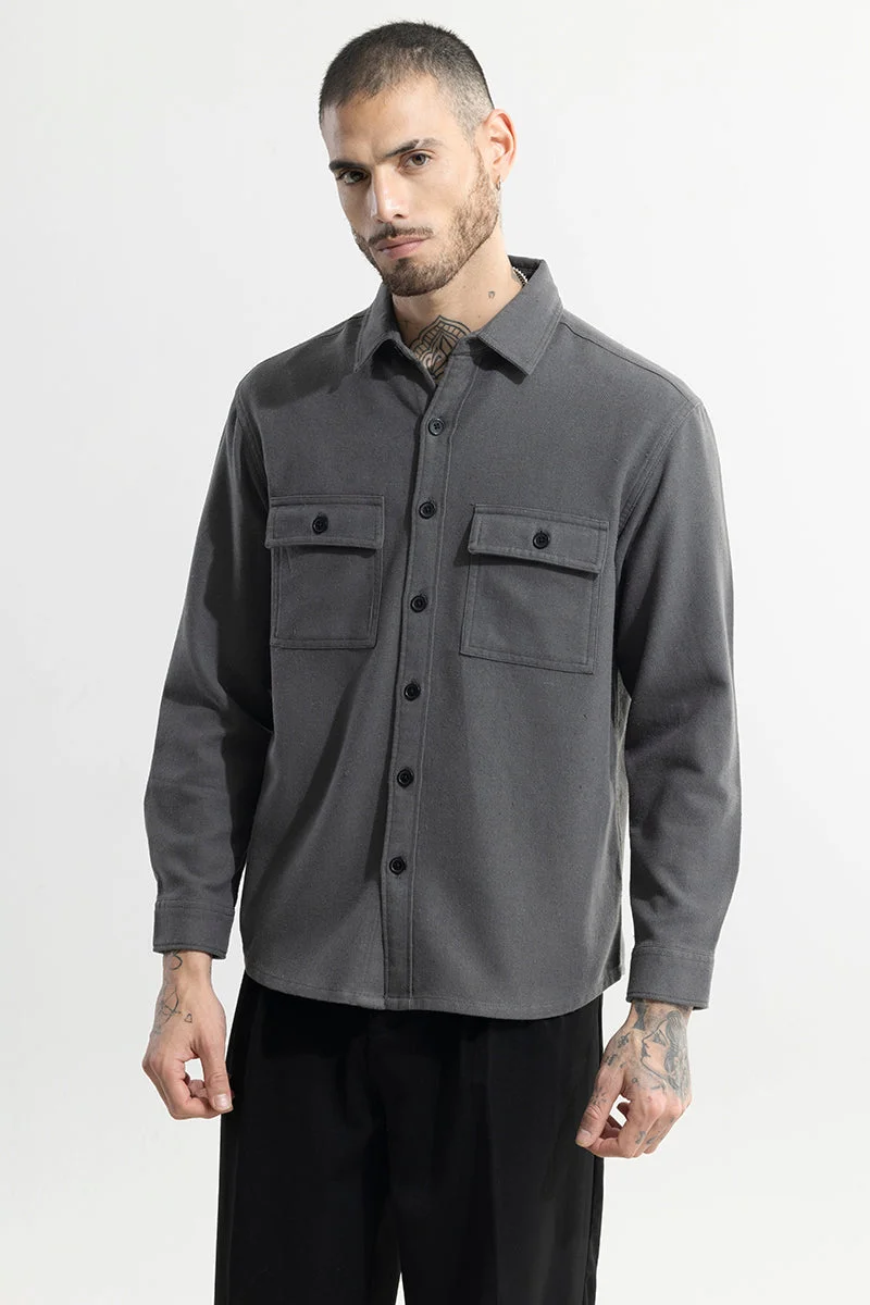 SNITCH Overflap Elephant Grey Overshirt