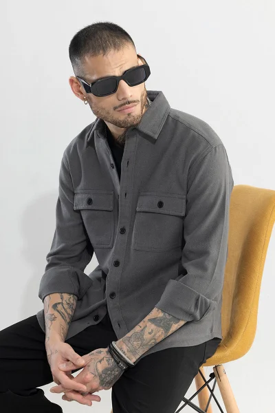 SNITCH Overflap Elephant Grey Overshirt