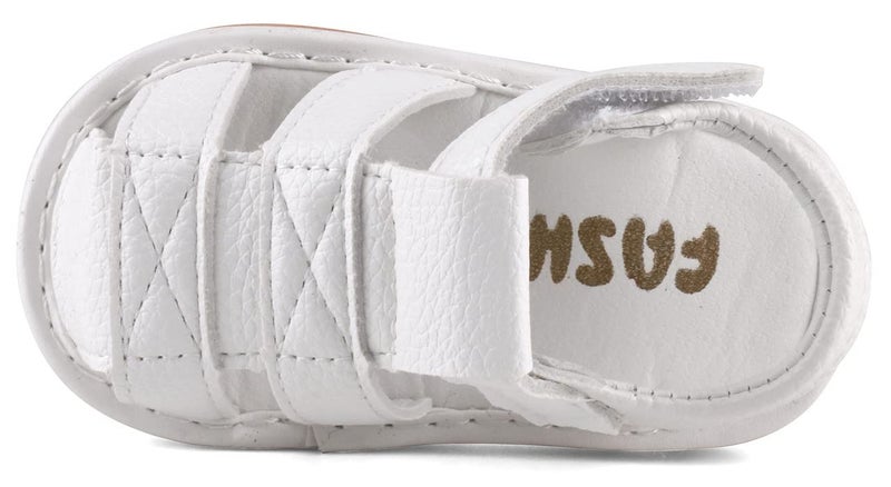 CINDEAR Baby Boys Girls Squeaky Sandals Summer Closed-Toe Anti-Slip Premium Rubber Sole Toddler First Walkers Shoes 1302-WT16 - Image 4