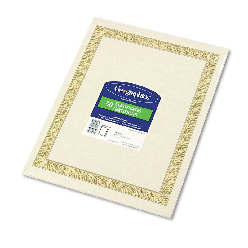 Geographics : Parchment Paper Certificates, 8-1/2 x 11, Natural Diplomat Border, 50 per Pack -:- Sold as 2 Packs of - 50 - / - Total of 100 Each - Image 5