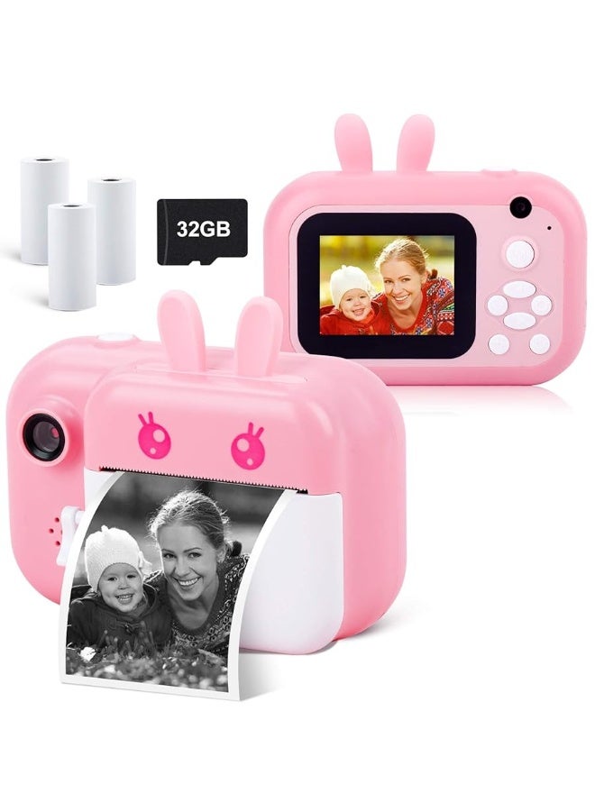 MINIBEAR Instant Camera for Kids Digital Camera for Girls Toddler Camera with Print Paper, 40MP Kids Video Camera Child Selfie Camera Toy Camera Kids Camcorder 2.4 Inch Screen and 32GB TF Card - Image 5