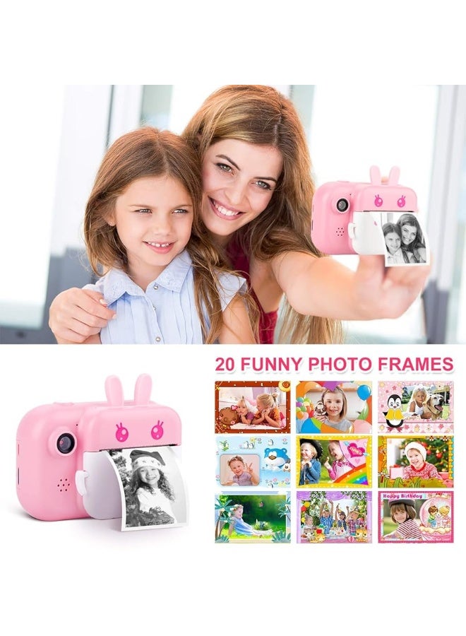 MINIBEAR Instant Camera for Kids Digital Camera for Girls Toddler Camera with Print Paper, 40MP Kids Video Camera Child Selfie Camera Toy Camera Kids Camcorder 2.4 Inch Screen and 32GB TF Card - Image 1