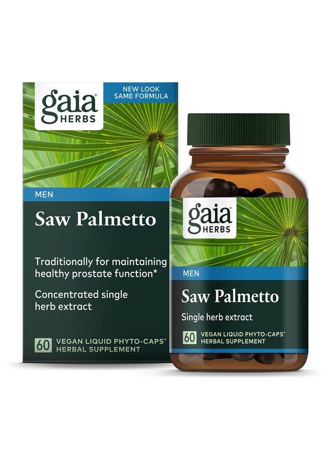 Gaia Herbs Saw Palmetto Supports Healthy Prostate Function For Men Contains Saw Palmetto And Sunflower Seed Lecithin To Support Men’S Health 60 Vegan Liquid Phytocapsules (30Day Supply)  - Image 2
