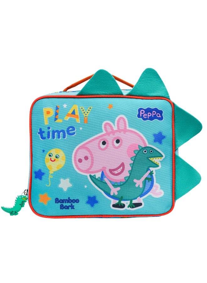 Bamboo Bark Peppa/George Pig Insulated Lunch Bag - Large Food Storage Tote with Adjustable Shoulder Strap, Portable Cooler Bag, Insulated Lunch Bag for Work - Image 1