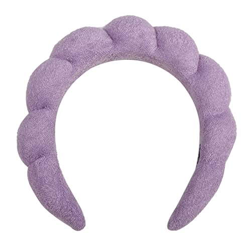 WFWJ Spa Headband Womens Daily Life Headband Absorbent Soft Fluffy Skincare Makeup Removal Shower Purple 1 Count