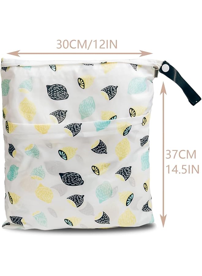 Excefore Waterproof Wet Bag Baby Diaper Wet Dry Bag 3Pcs Reusable Waterproof Wet Bag With Two Pockets For Breast Pump Parts Wet Bag For Swimsuit Waterproof Bags For Swimming - Image 5