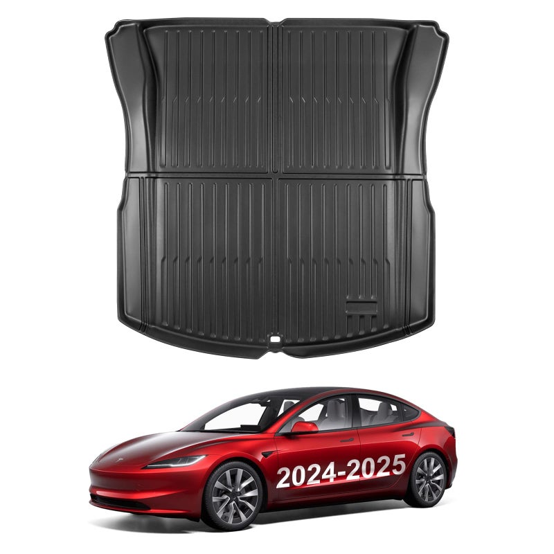 KUNIST Trunk Mat for New Tesla Model 3 2025 All Weather Heavy Duty TPE Trunk ProtectorWaterproof Rear Cargo Liner for New Tesla Model 3 Highland Accessories 20242025