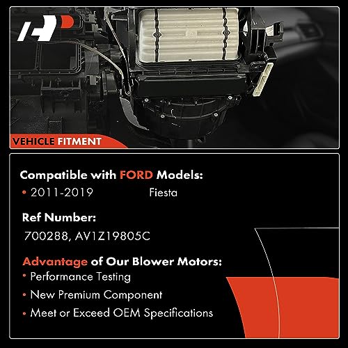 A-Premium HVAC Heater Blower Motor Assembly Compatible with Ford Vehicles - Fiesta-2019, EcoSport 2018-2022 - Front Side, Replace# AV1Z19805C - Image 3