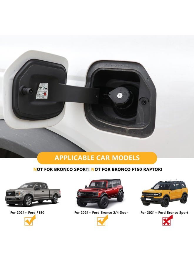RERPRO Fuel Locking Gas Cap Compatible with 2021 2022 2023 2024 2025 New Ford Bronco 2/4 Door F150 Interior Accessories Lock Fuel Tank Filler Plug with 2 Keys, 1 Set Black - Image 2