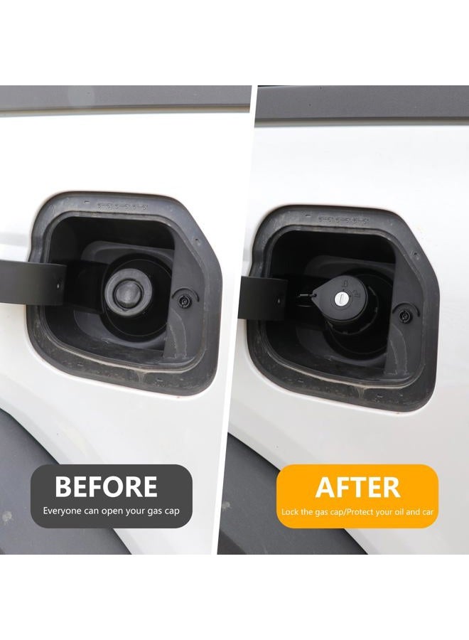 RERPRO Fuel Locking Gas Cap Compatible with 2021 2022 2023 2024 2025 New Ford Bronco 2/4 Door F150 Interior Accessories Lock Fuel Tank Filler Plug with 2 Keys, 1 Set Black - Image 3