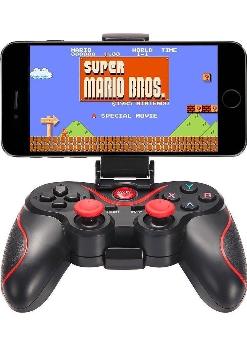X3 Wireless Bluetooth Game Controller Joystick for Android/iOS Smartphones, Tablets, PC & Smart TV Box - Universal Gaming Gamepad with Phone Holder for Mobile Gaming - Image 1