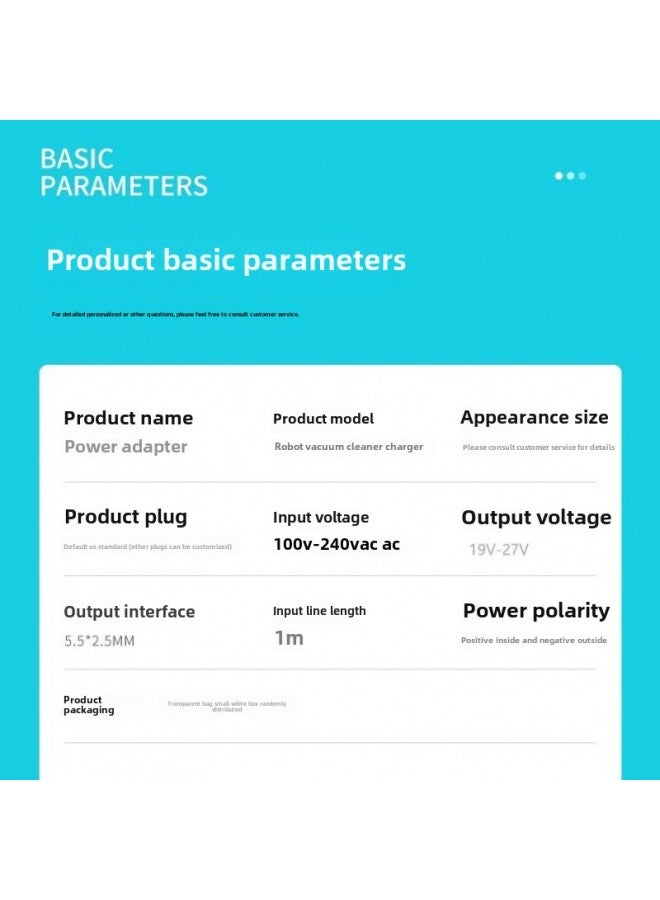 Sweeping Robot Charger Vacuum Cleaner Power Adapter-Color:22V2A-Specifications:Cord Length 1m - Image 3
