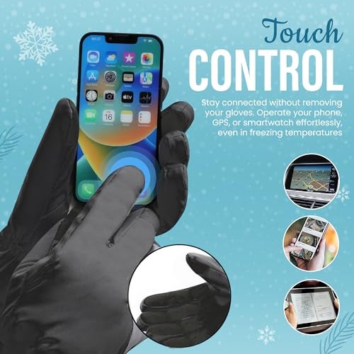 Homeaura Winter Gloves for Men & Women | Touch Screen Riding Gloves | Anti-Slip Warm Waterproof Windproof Gloves for Biking, Skiing, Outdoor Sports | Thermal Full Finger Gloves for Adults - Image 5