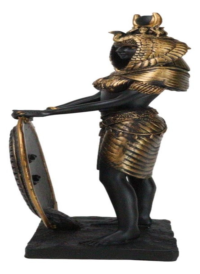 Ebros Gift Ebros Egyptian Theme Isis Holding Shield Goddess of Magic and Nature Black and Gold Finished Resin Statue Gods of Egypt Historical Ancient Civilization Decor Sculpture Figurine - Image 4