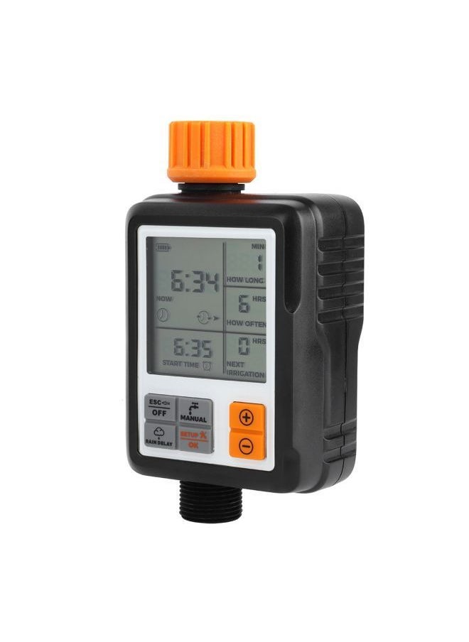 NIBEMINENT - Automatic Digital Irrigation System Timer Black/Orange - Image 1