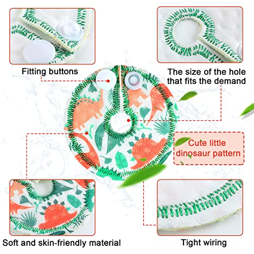 Breling 24 Pack Cotton Pads for Feeding Support, Feeding Pads Supplies G Shape Button Covers for Care(Dinosaur) - Image 4