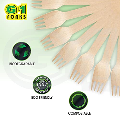 G1 G 1 Forks | Bio-degradable | Disposable | Wooden | Forks | 160 MM | 100 Pieces - Image 5