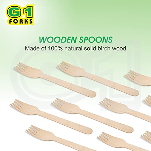 G1 G 1 Forks | Bio-degradable | Disposable | Wooden | Forks | 160 MM | 100 Pieces - Image 4