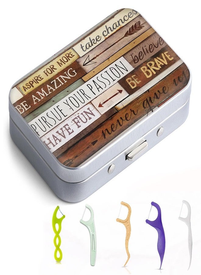 Gerkia Dental Floss Portable Case, Easy to Store Floss Picks of Various Sizes, Portable Dental Floss Dispenser is Perfect for Travelling, Hotels, Dinners, Appointments.Inspirational Quotes - Image 1