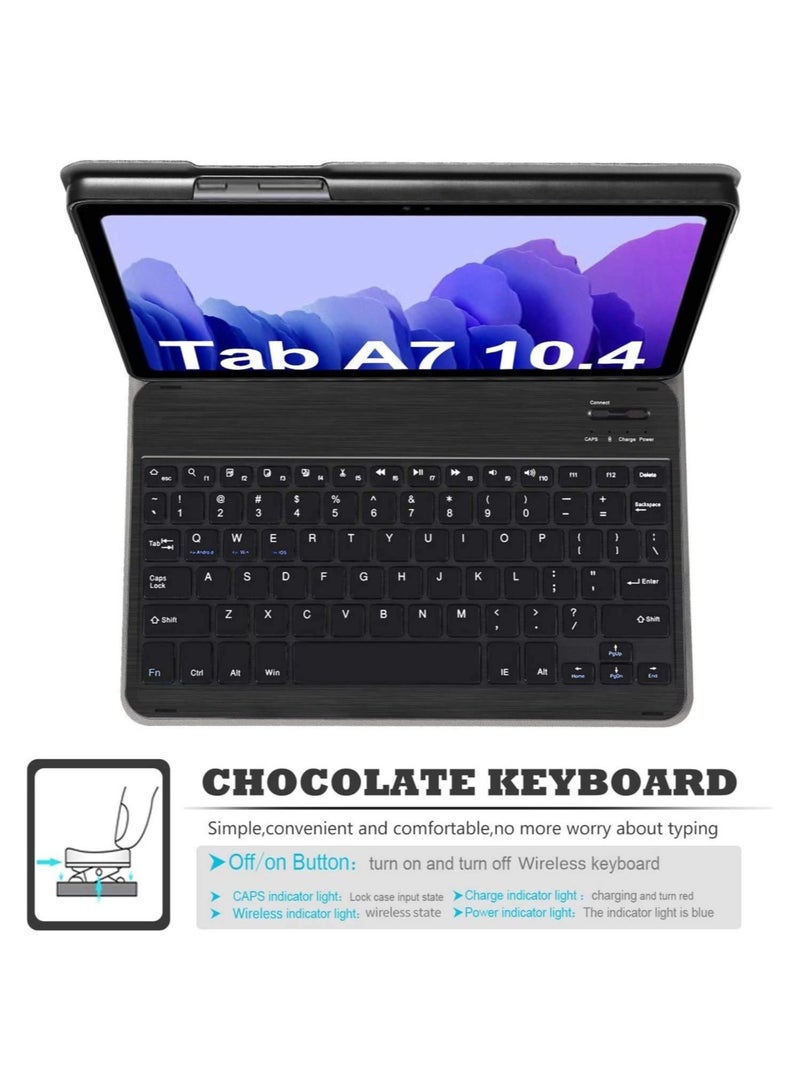 إلترازون Samsung Galaxy Tab A7 10.4" Keyboard Case 2020 Release, PU Leather Stand Cover with Magnetically Detachable Wireless Keyboard for Galaxy Tab A7 - Image 3