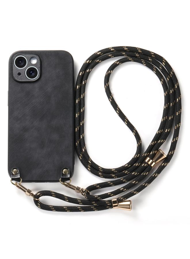 S-TOP Case For iPhone 11 Pro Max Vintage Leather PC Back Cover Phone Case with Crossbody Strap - Image 2
