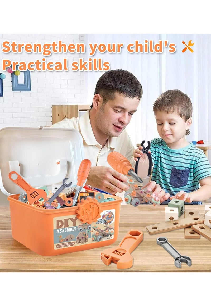 Yoawllty - 120 Pcs Kids Tool Kit Toys with Storage Box, Montessori Educational Preschool Pretend Play Toys, Construction Take Apart Toy DIY Screw Puzzle Assembly Play Toys for Boys Girls Ages 3-6 - Image 1