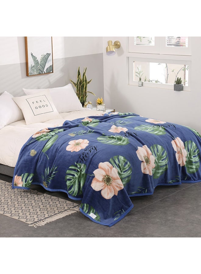 NIBEMINENT Flower Printed Soft Blanket cotton Multicolour 200x230cm  - Image 1