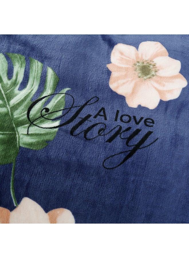 NIBEMINENT Flower Printed Soft Blanket cotton Multicolour 200x230cm  - Image 2