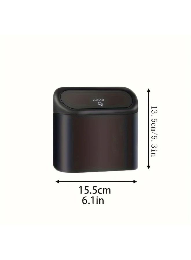 Leakproof Lid Car Trash Can With 30 Bags Black Door Hanging Storage Bin - Image 2