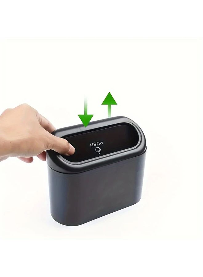 Leakproof Lid Car Trash Can With 30 Bags Black Door Hanging Storage Bin - Image 3