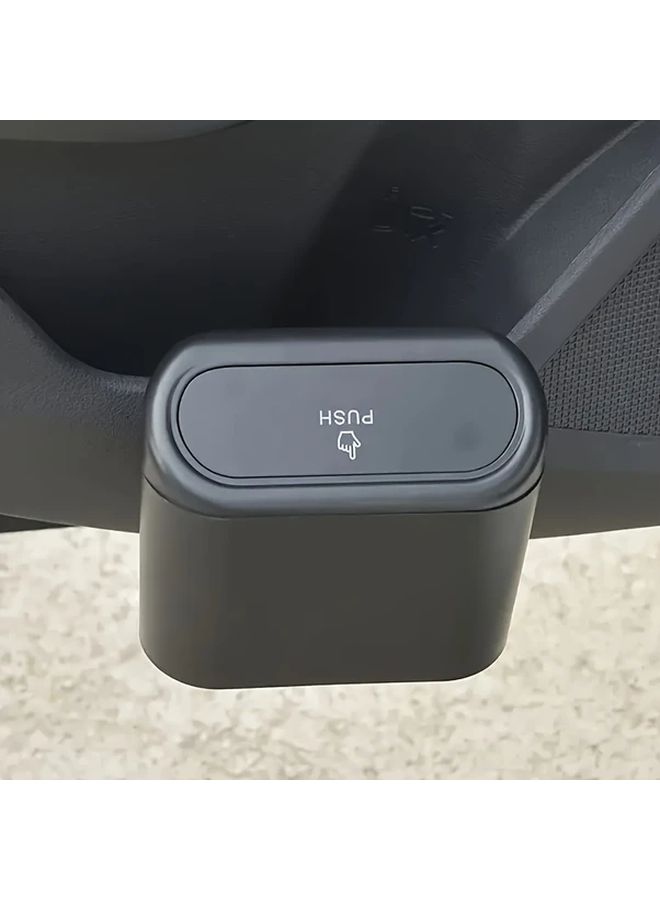 Leakproof Lid Car Trash Can With 30 Bags Black Door Hanging Storage Bin - Image 4