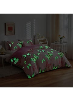 Erosebridal Erosebridal Butterfly Comforter Cover for Boys Kids Glow in The Dark Bedding Set Girls Teens Bedroom Glow Decor Duvet Cover Colorful Butterfly Animal Bedding Collections with 2 Pillowcases, Full Size  - Image 3
