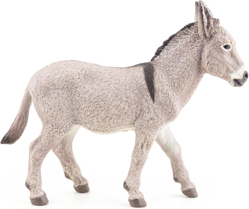 Papo HandPainted  Figurine Farmyard Friends Provence donkey 51179  Collectible  For Children  Suitable for Boys and Girls  From 3 years old  Gray - Image 3