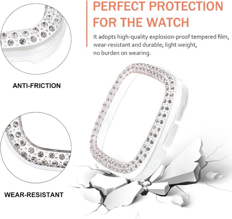 Smartwatch Protective Case Full Coverage TPU Anti-Scratch Bumper Cover Diamond PC Frame Bling Accessory - Image 5
