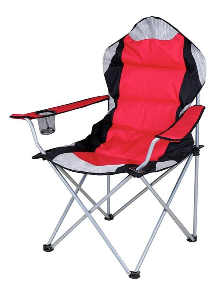Perfii Portable Picnic Garden Fishing Beach Lawn Patio Touring Outdoor Folding Camping Beach Chair Lightweight Chair with Arm Rest and Cup Holder - Image 1