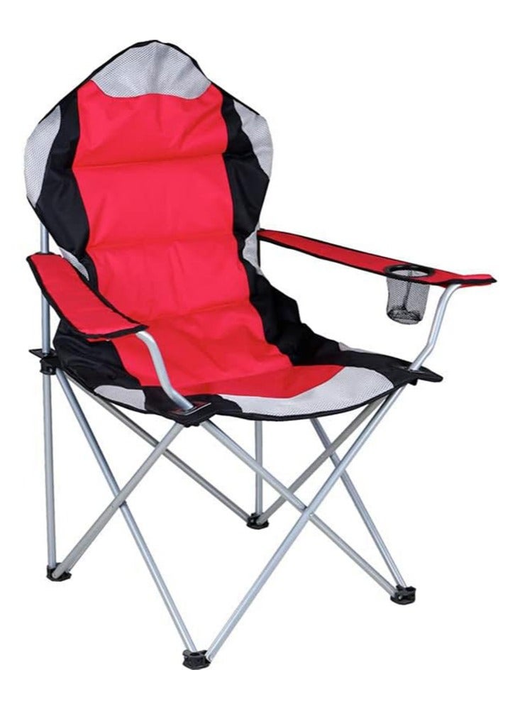 Perfii Portable Picnic Garden Fishing Beach Lawn Patio Touring Outdoor Folding Camping Beach Chair Lightweight Chair with Arm Rest and Cup Holder - Image 5