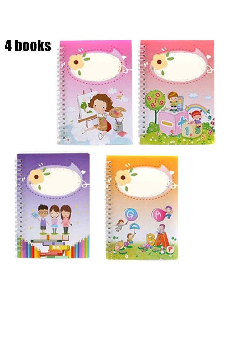 Fun Reusable Handwriting Practice Workbooks for Children 4 Magic Calligraphy Tracing Books for Creative Letter Writing Skills - Image 1