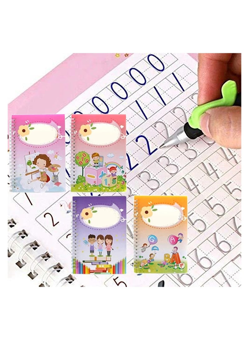 Fun Reusable Handwriting Practice Workbooks for Children 4 Magic Calligraphy Tracing Books for Creative Letter Writing Skills - Image 2
