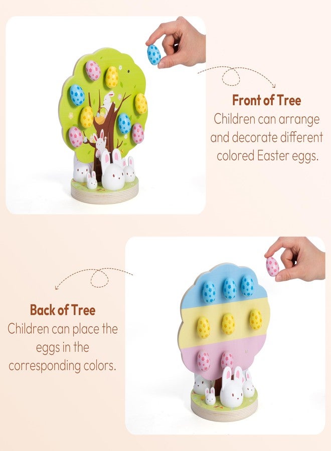 Woodtoe Easter Toys for Toddlers, Magnetic Easter Eggs, Picking Easter Bunny Toy, Montessori Toys for 3 4 5 6 Year Old, Wooden Sensory Color Sorting Toys, Spring Easter Basket Stuffers Gifts for Kids - Image 3