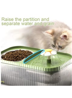 HAPPY PUSS Pet automatic Water Dispenser 2-in-1 Cat Water Fountain and Stainless-Steel food bowl-green color.  - Image 5