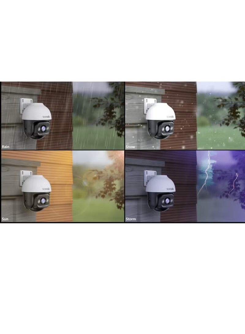 TENDA 360° Security Camera Outdoor with 30m Color Night Vision, PTZ CCTV WiFi Camera with 2-way Audio, AI Human Detection& Alarm, APP Control, IP66 Weatherproof, Works with Alexa (CH3 3MP) - Image 4