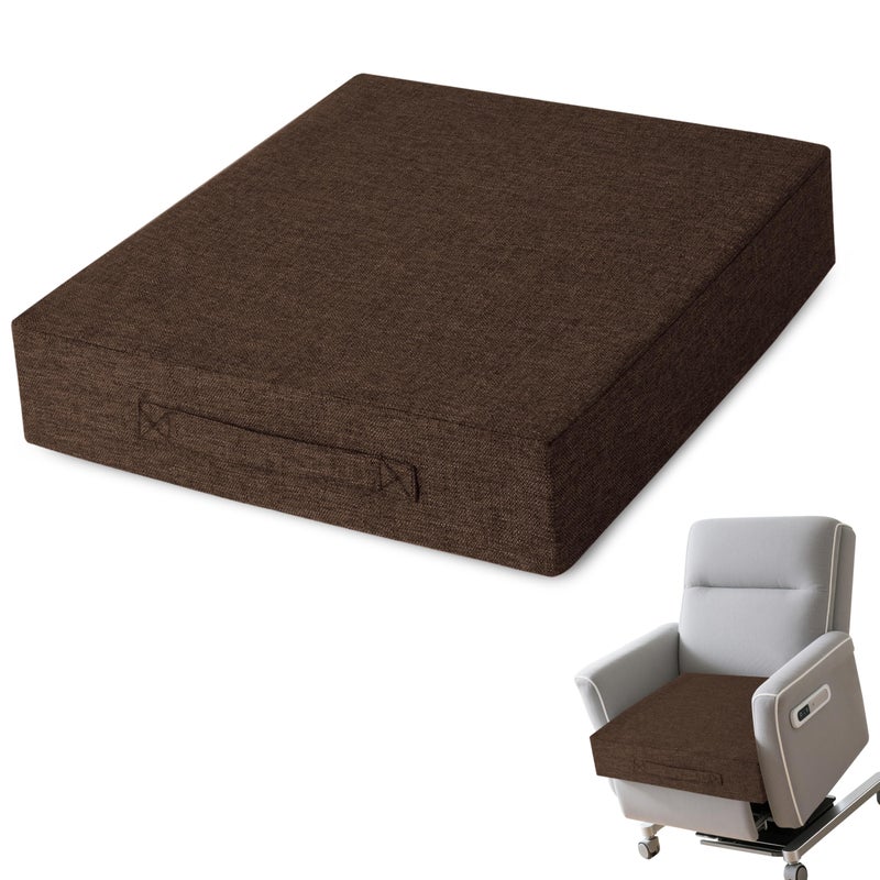 AddGrace Recliner Cushions for Elderly Thick Seat Cushion 20"x20"x4" Chair Pads with Non Slip Backing and Washable Cover for Couch Armchair Chairs Coffee - Image 1