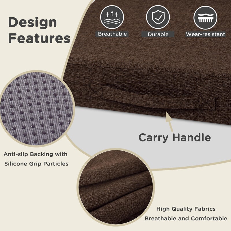AddGrace Recliner Cushions for Elderly Thick Seat Cushion 20"x20"x4" Chair Pads with Non Slip Backing and Washable Cover for Couch Armchair Chairs Coffee - Image 4