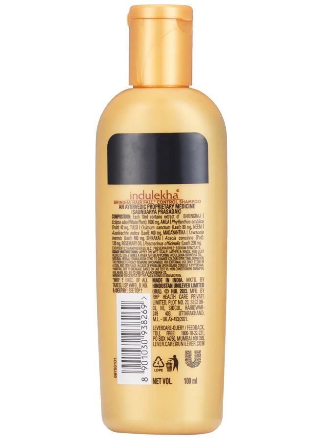 Indulekha Bringha Ayurvedic Shampoo 100 ml, for Hair Fall Control, With Bringharaj Extracts, Amla, Shikakai - Paraben Free, For Men & Women - Image 2