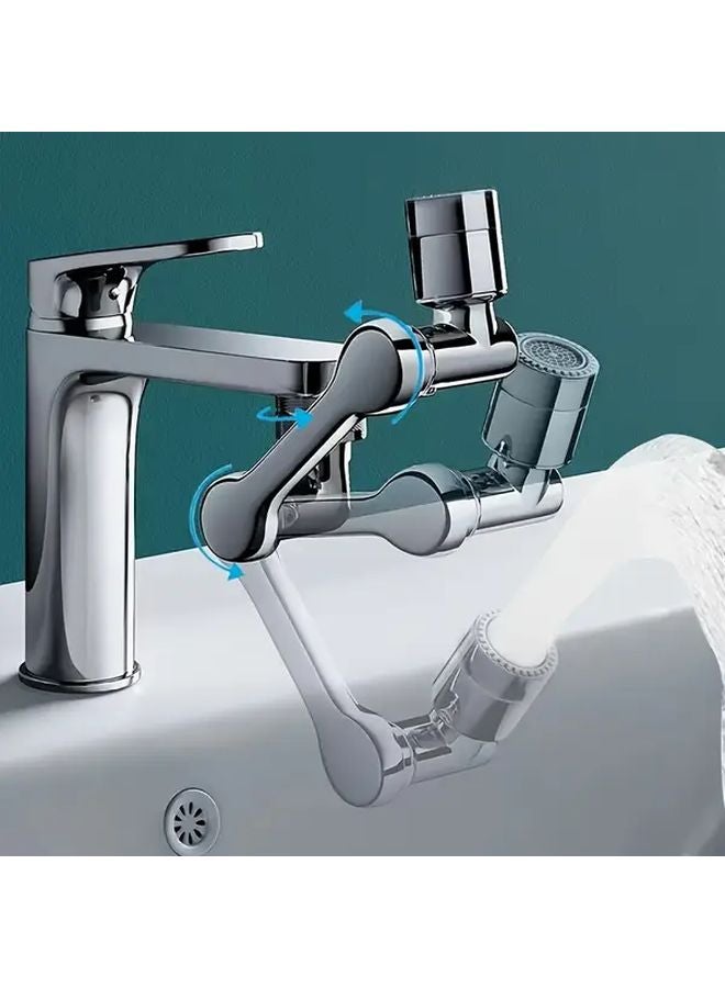1pc Silvery Hands Free Rotating Bathroom Faucet Extender 1440 Swivel Gooseneck Water Saving Aerator - Image 5