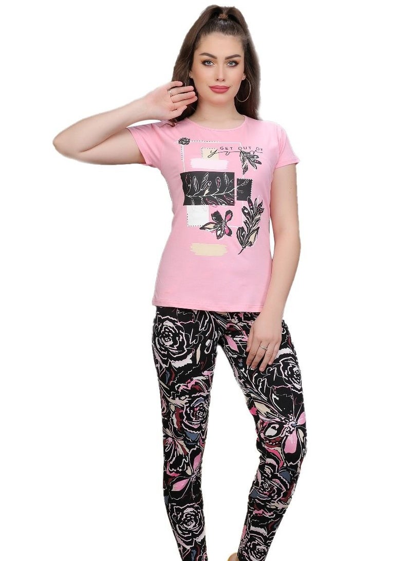 Ganna Women's cotton short sleeve pajamas - PJ 970