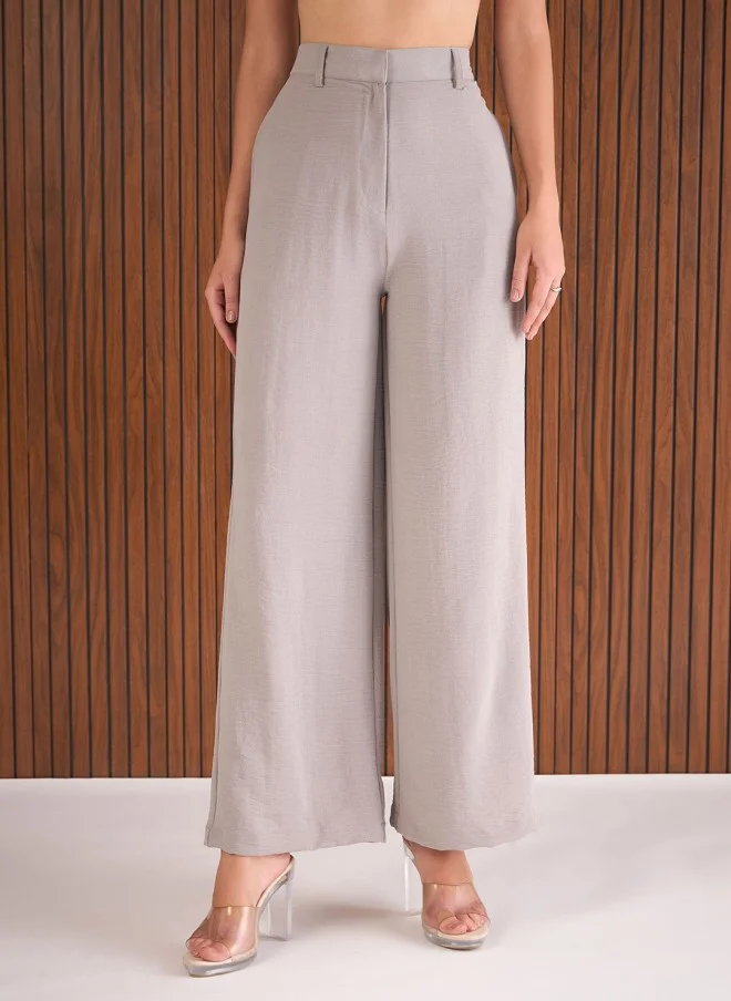 SASSAFRAS Grey Self Design Co-Ord Set for Women